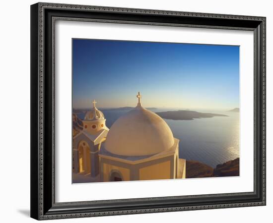 Church at Sunset, Santorini, Cyclades, Greek Islands, Greece, Europe-null-Framed Photographic Print