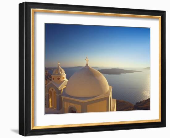 Church at Sunset, Santorini, Cyclades, Greek Islands, Greece, Europe-null-Framed Photographic Print