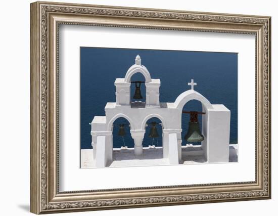 Church Bells, Oia, Santorini, Cyclades, Greek Islands, Greece-Rolf Richardson-Framed Photographic Print