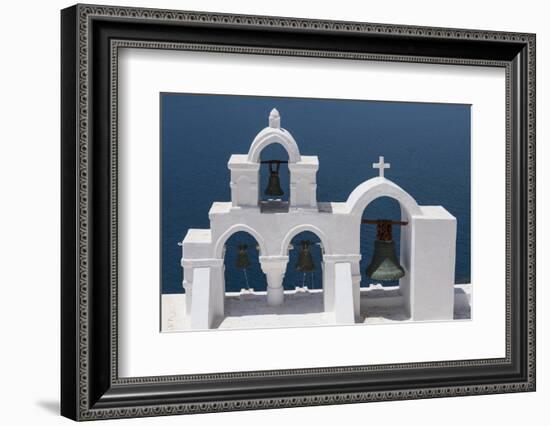 Church Bells, Oia, Santorini, Cyclades, Greek Islands, Greece-Rolf Richardson-Framed Photographic Print