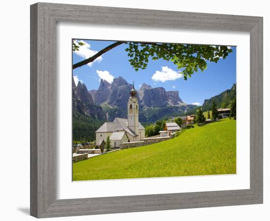 Church, Colfosco, Badia Valley, Bolzano Province, Trentino-Alto Adige, Italy, Europe-Frank Fell-Framed Photographic Print
