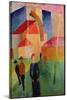 Church Decorated with Flags-Auguste Macke-Mounted Giclee Print