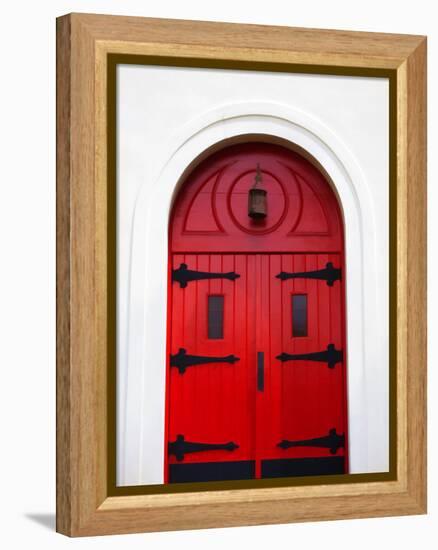 Church Door, Darien, Georgia, USA-Joanne Wells-Framed Premier Image Canvas