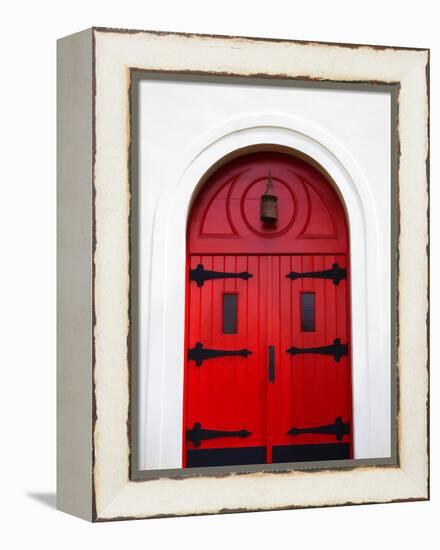 Church Door, Darien, Georgia, USA-Joanne Wells-Framed Premier Image Canvas