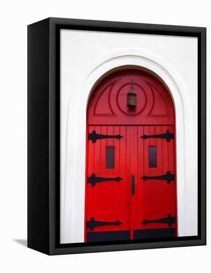 Church Door, Darien, Georgia, USA-Joanne Wells-Framed Premier Image Canvas