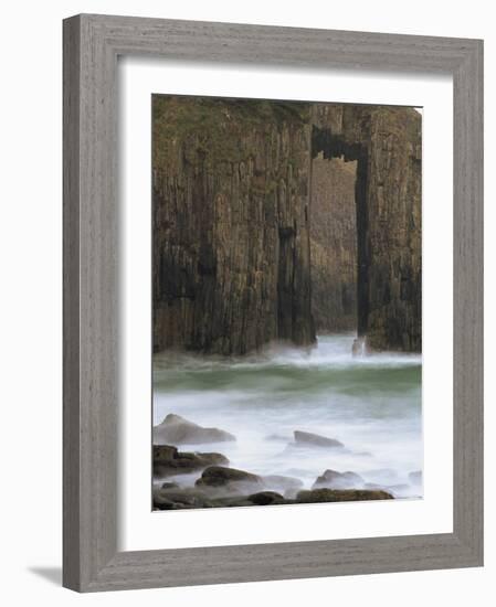 Church Doors Rock Formation in Skrinkle Haven Cove, Lydstep, Pembrokeshire, Wales, UK-Pearl Bucknall-Framed Photographic Print