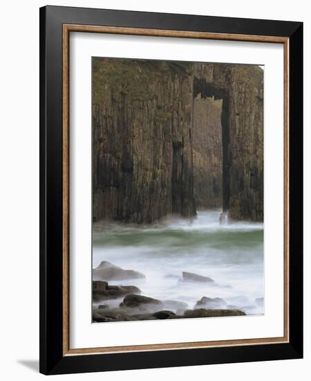 Church Doors Rock Formation in Skrinkle Haven Cove, Lydstep, Pembrokeshire, Wales, UK-Pearl Bucknall-Framed Photographic Print