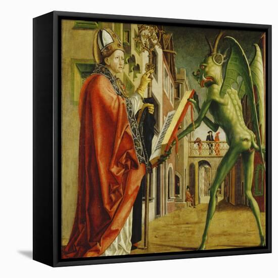 Church Father Altar. Right Outer Wing: St. Augustin and Satan-Michael Pacher-Framed Premier Image Canvas