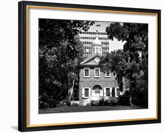 Church, Historic Philadelphia Center, Philadelphia, Pennsylvania, US, Black and White Photography-Philippe Hugonnard-Framed Photographic Print
