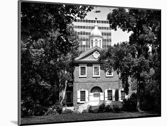 Church, Historic Philadelphia Center, Philadelphia, Pennsylvania, US, Black and White Photography-Philippe Hugonnard-Mounted Photographic Print