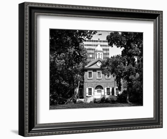 Church, Historic Philadelphia Center, Philadelphia, Pennsylvania, US, Black and White Photography-Philippe Hugonnard-Framed Photographic Print