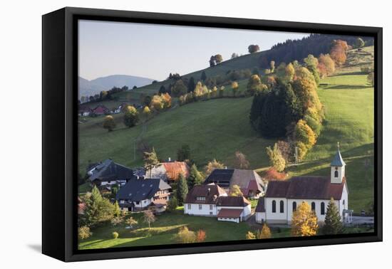 Church in Autumn, Wieden, Wiedener Eck, Black Forest, Baden Wurttemberg, Germany, Europe-Markus Lange-Framed Premier Image Canvas