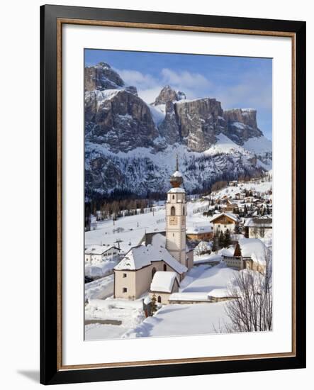 Church in Colfosco, Badia and Sella Massif Range, Dolomites, South Tirol, Italy-Gavin Hellier-Framed Photographic Print