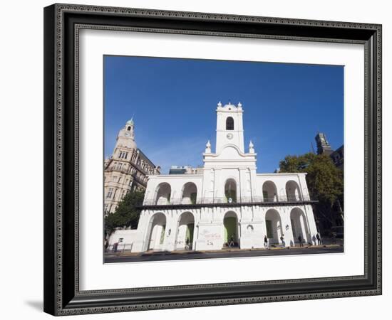 Church in Plaza De Mayo, Buenos Aires, Argentina, South America-Christian Kober-Framed Photographic Print