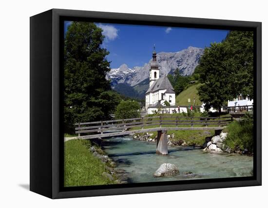 Church in Ramsau, Berchtesgadener Land, Bavaria, Germany, Europe-Hans Peter Merten-Framed Premier Image Canvas