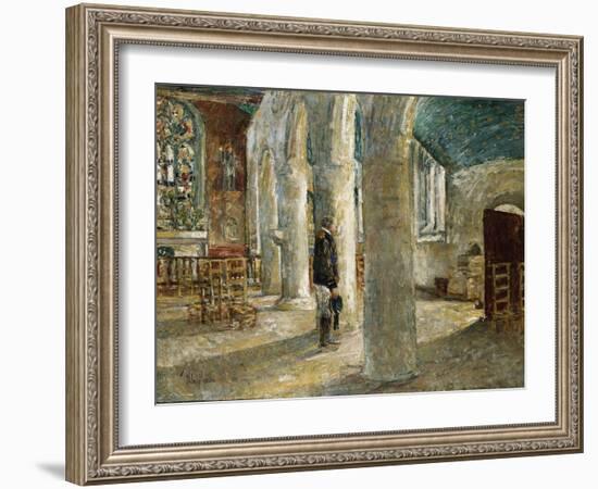 Church Interior, Brittany, 1897-Childe Hassam-Framed Giclee Print