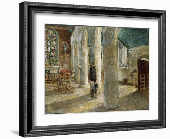 Church Interior, Brittany, 1897-Childe Hassam-Framed Giclee Print