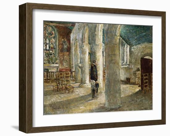 Church Interior, Brittany, 1897-Childe Hassam-Framed Giclee Print