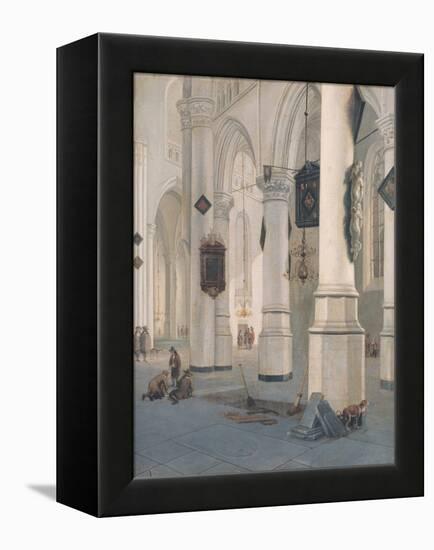 Church Interior-Emanuel de Witte-Framed Premier Image Canvas