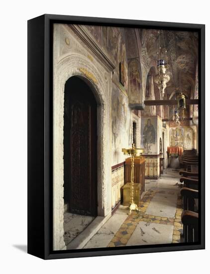 Church, Monastery of St. John, Patmos, Dodecanese, Greek Islands, Greece, Europe-Simanor Eitan-Framed Premier Image Canvas