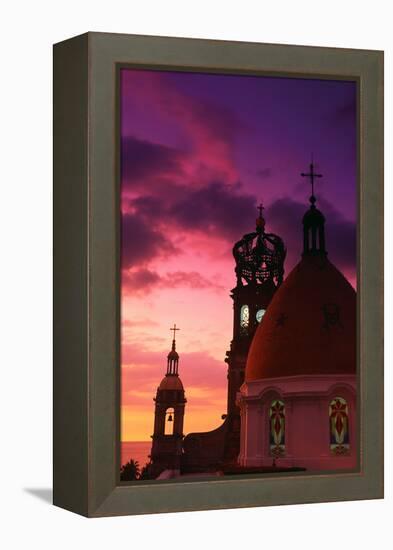 Church of Guadalupe at Sunset-Randy Faris-Framed Premier Image Canvas