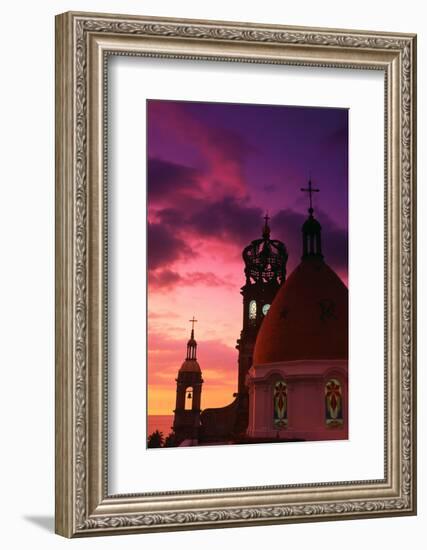 Church of Guadalupe at Sunset-Randy Faris-Framed Photographic Print