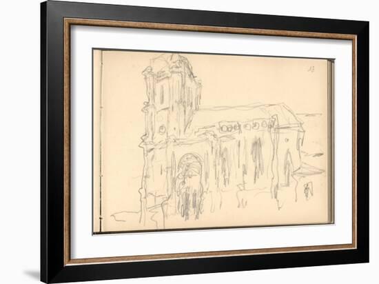 Church of Montjavoult (Pencil on Paper)-Claude Monet-Framed Giclee Print