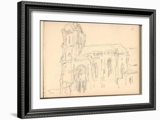 Church of Montjavoult (Pencil on Paper)-Claude Monet-Framed Giclee Print