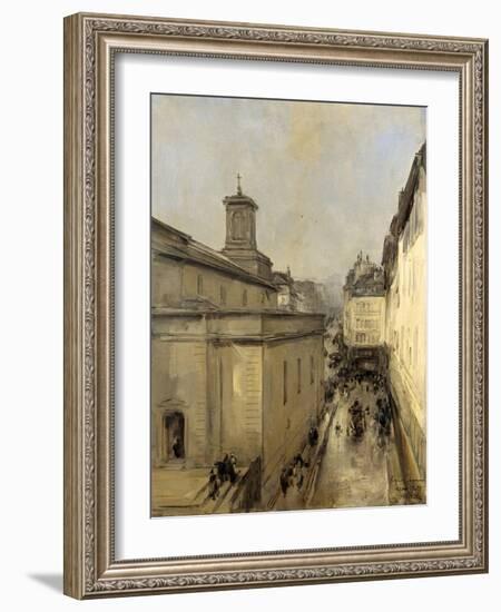 Church of Notre Dame De Lorette and the Rue Flechier, Paris-Antoine Vollon-Framed Art Print