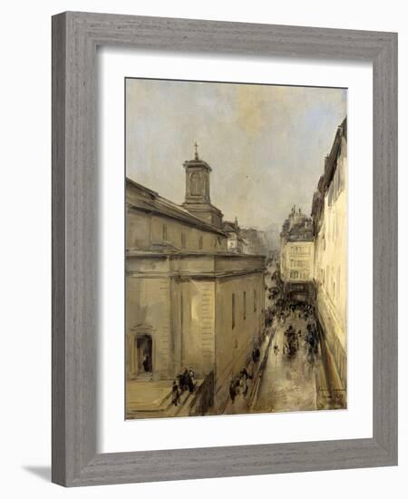 Church of Notre Dame De Lorette and the Rue Flechier, Paris-Antoine Vollon-Framed Art Print