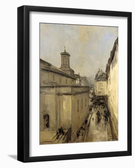 Church of Notre Dame De Lorette and the Rue Flechier, Paris-Antoine Vollon-Framed Art Print