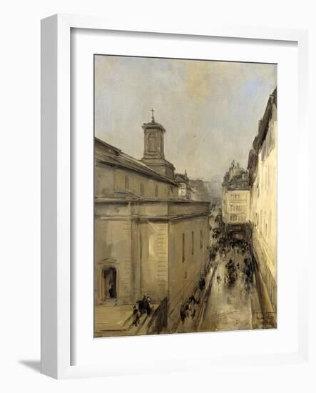 Church of Notre Dame De Lorette and the Rue Flechier, Paris-Antoine Vollon-Framed Art Print