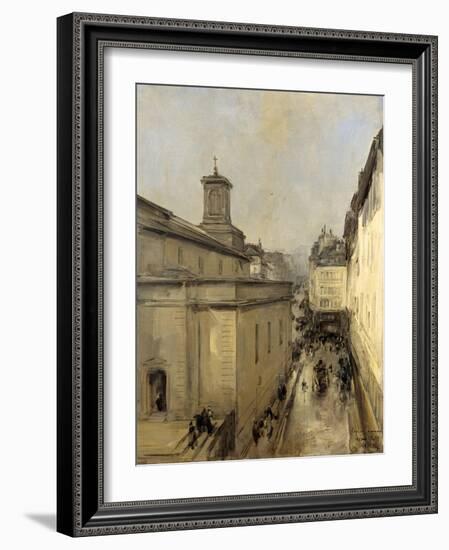 Church of Notre Dame De Lorette and the Rue Flechier, Paris-Antoine Vollon-Framed Art Print