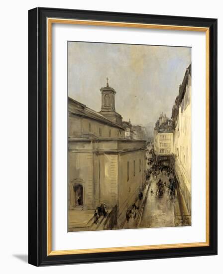 Church of Notre Dame De Lorette and the Rue Flechier, Paris-Antoine Vollon-Framed Art Print