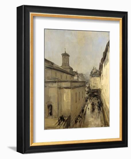Church of Notre Dame De Lorette and the Rue Flechier, Paris-Antoine Vollon-Framed Art Print
