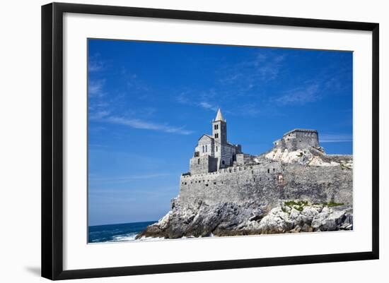 Church of San Pietro, Entrance to the Harbor, Portovenere, Italy-Terry Eggers-Framed Photographic Print