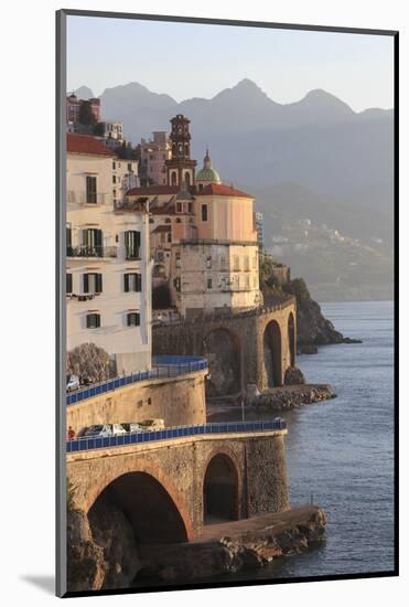 Church of Santa Maria Maddalena and Coast Road with Mountains-Eleanor Scriven-Mounted Photographic Print