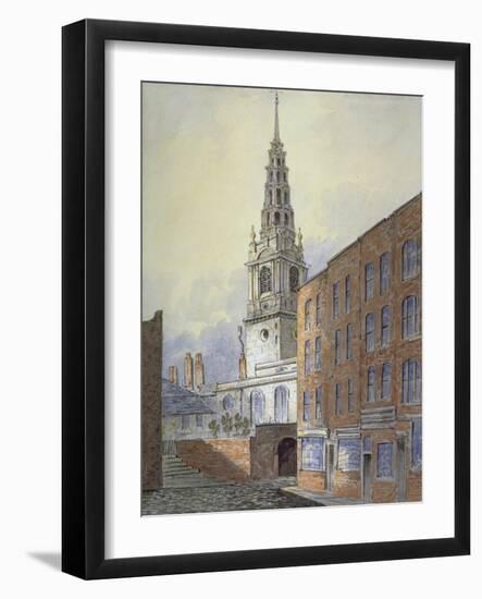 Church of St Bride, Fleet Street, City of London, C1815-William Pearson-Framed Giclee Print