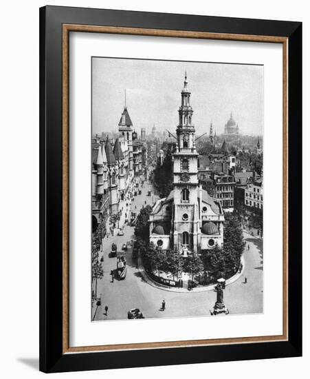 Church of St Clement Danes, the Strand and Fleet Street from Australia House, London, 1926-1927-McLeish-Framed Giclee Print