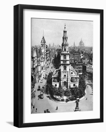 Church of St Clement Danes, the Strand and Fleet Street from Australia House, London, 1926-1927-McLeish-Framed Giclee Print