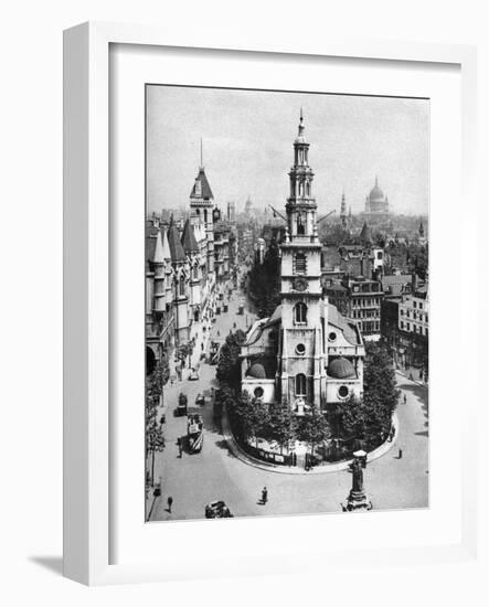 Church of St Clement Danes, the Strand and Fleet Street from Australia House, London, 1926-1927-McLeish-Framed Giclee Print