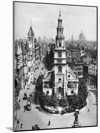 Church of St Clement Danes, the Strand and Fleet Street from Australia House, London, 1926-1927-McLeish-Mounted Giclee Print