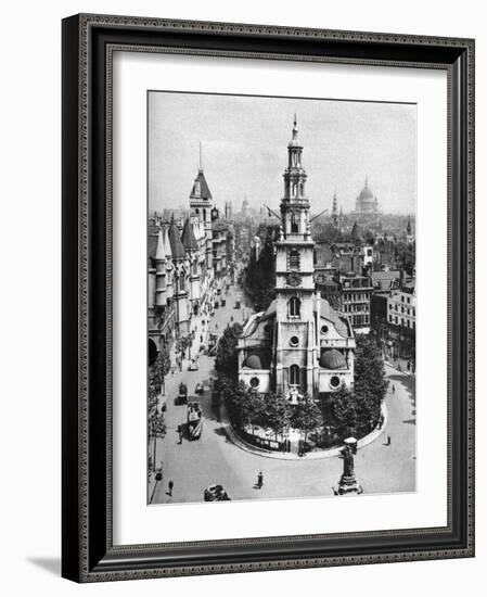 Church of St Clement Danes, the Strand and Fleet Street from Australia House, London, 1926-1927-McLeish-Framed Giclee Print