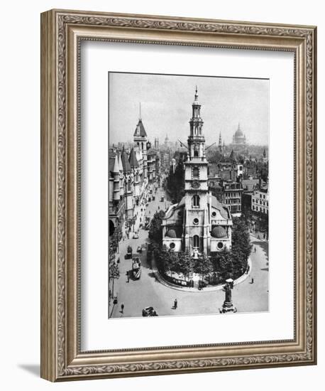 Church of St Clement Danes, the Strand and Fleet Street from Australia House, London, 1926-1927-McLeish-Framed Giclee Print