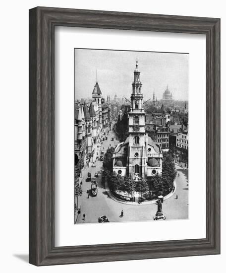 Church of St Clement Danes, the Strand and Fleet Street from Australia House, London, 1926-1927-McLeish-Framed Giclee Print