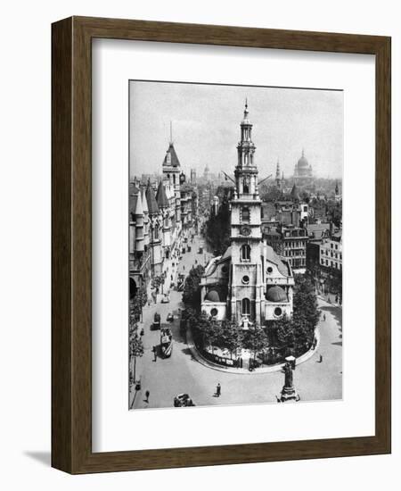 Church of St Clement Danes, the Strand and Fleet Street from Australia House, London, 1926-1927-McLeish-Framed Giclee Print