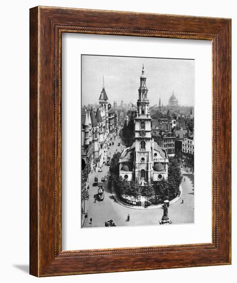 Church of St Clement Danes, the Strand and Fleet Street from Australia House, London, 1926-1927-McLeish-Framed Giclee Print