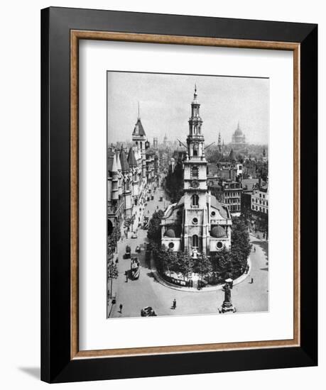 Church of St Clement Danes, the Strand and Fleet Street from Australia House, London, 1926-1927-McLeish-Framed Giclee Print