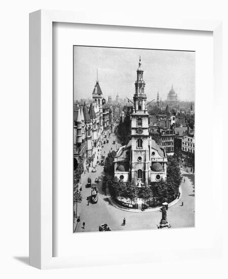 Church of St Clement Danes, the Strand and Fleet Street from Australia House, London, 1926-1927-McLeish-Framed Giclee Print