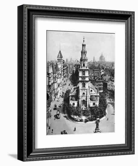 Church of St Clement Danes, the Strand and Fleet Street from Australia House, London, 1926-1927-McLeish-Framed Giclee Print